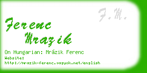 ferenc mrazik business card