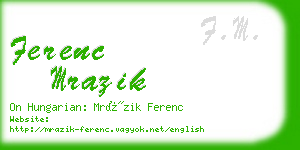 ferenc mrazik business card